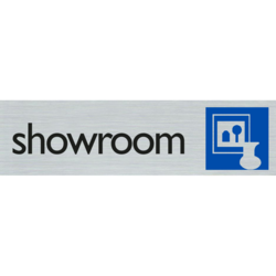 Showroom - Aluminium look zelfklevend deurbordje